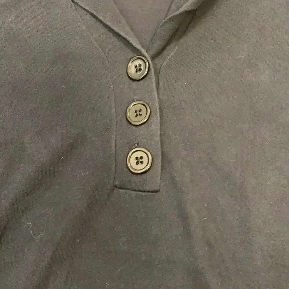Talbots Navy Blue Button Up Top sz. M